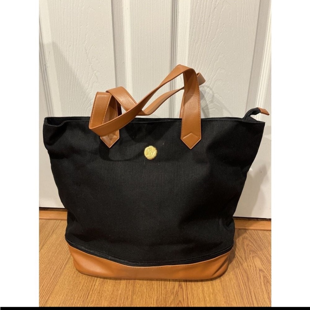 NEW! Joy Mangano Large Expandable Canvas Tote